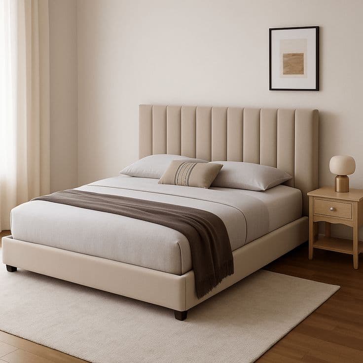 سرير مودرن مبطن قطيفة